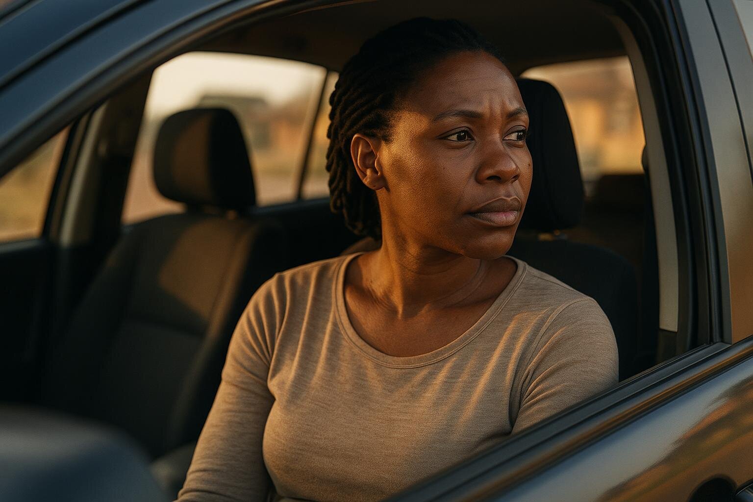 South African hijacking survivor in car showing resilience and recovery from PTSD trauma